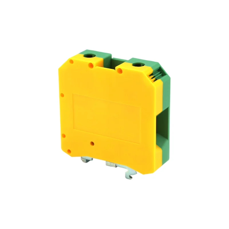 1Pcs USLKG50 Universal Earth Terminal / UK50N DIN Rail Block, Yellow-Green & Flame Retardant