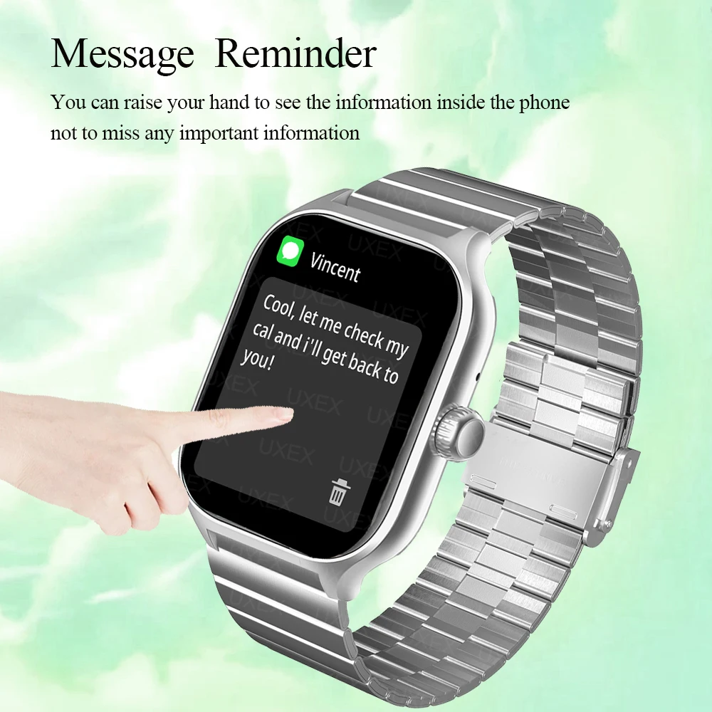 Moda smartwatch masculino 2.01 hd tela cheia bluetooth chamada foto personalizada rastreamento de saúde app controle relógio senhoras inteligentes