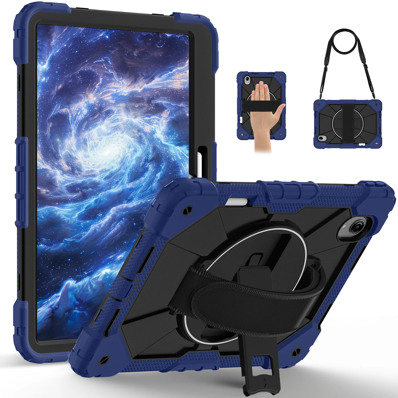 For Lenovo Idea Tab Pro Gen 2 / Xiaoxin Pad Pro 13 Case Silicone + PC Kickstand Tablet Cover with Handy Strap / Shoulder Strap -