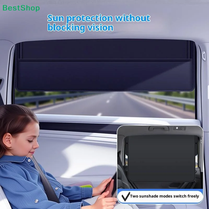 ☽1/2/4Pcs Magnetic Attraction Car Sunshade Cover Foldable Light Blocking Car Curtains Sun Protection Thermal Insulation Curtain