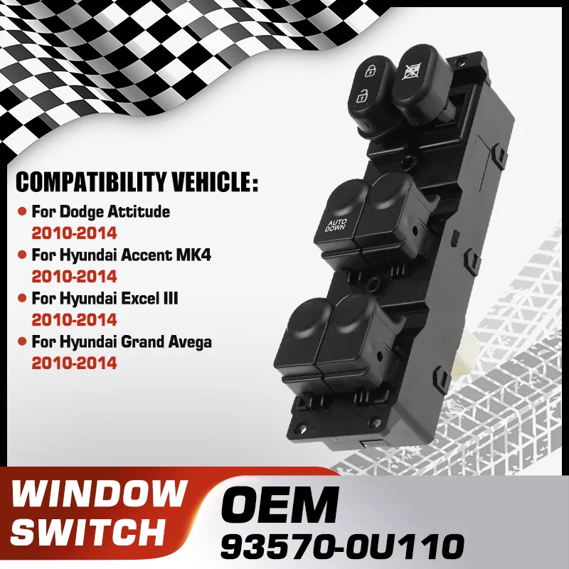 

93570-0U110 For Dodge Attitude Hyundai Accent Hyundai Excel III Hyundai Grand Avega 2010-2014 Car Window Lifter Control Switch