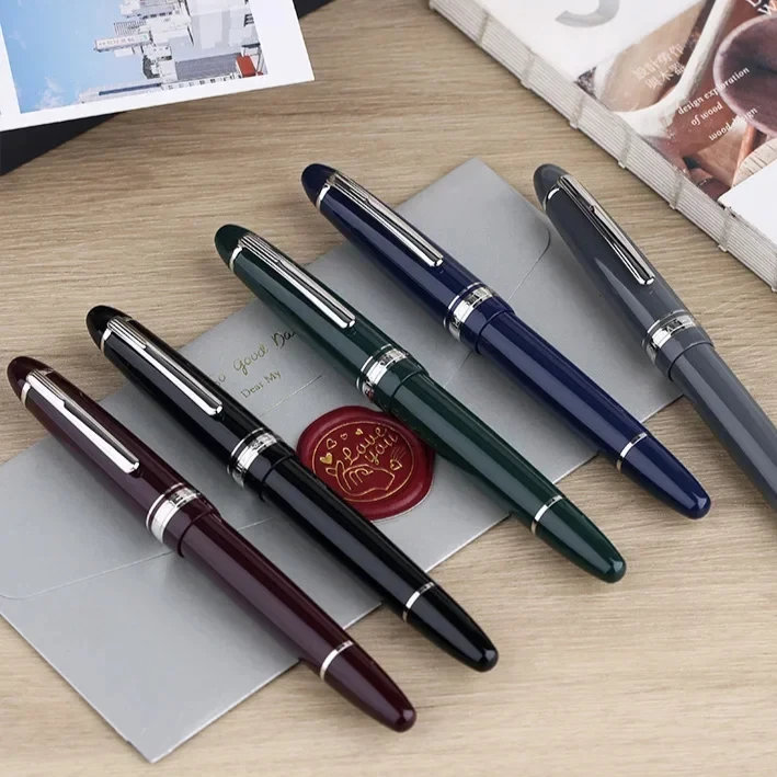 MAJOHN P136 Copper Piston Fountain Pen View Window Smooth Writing Nib EF 0.4mm F 0.5mm School Office Supplies Student Gifts