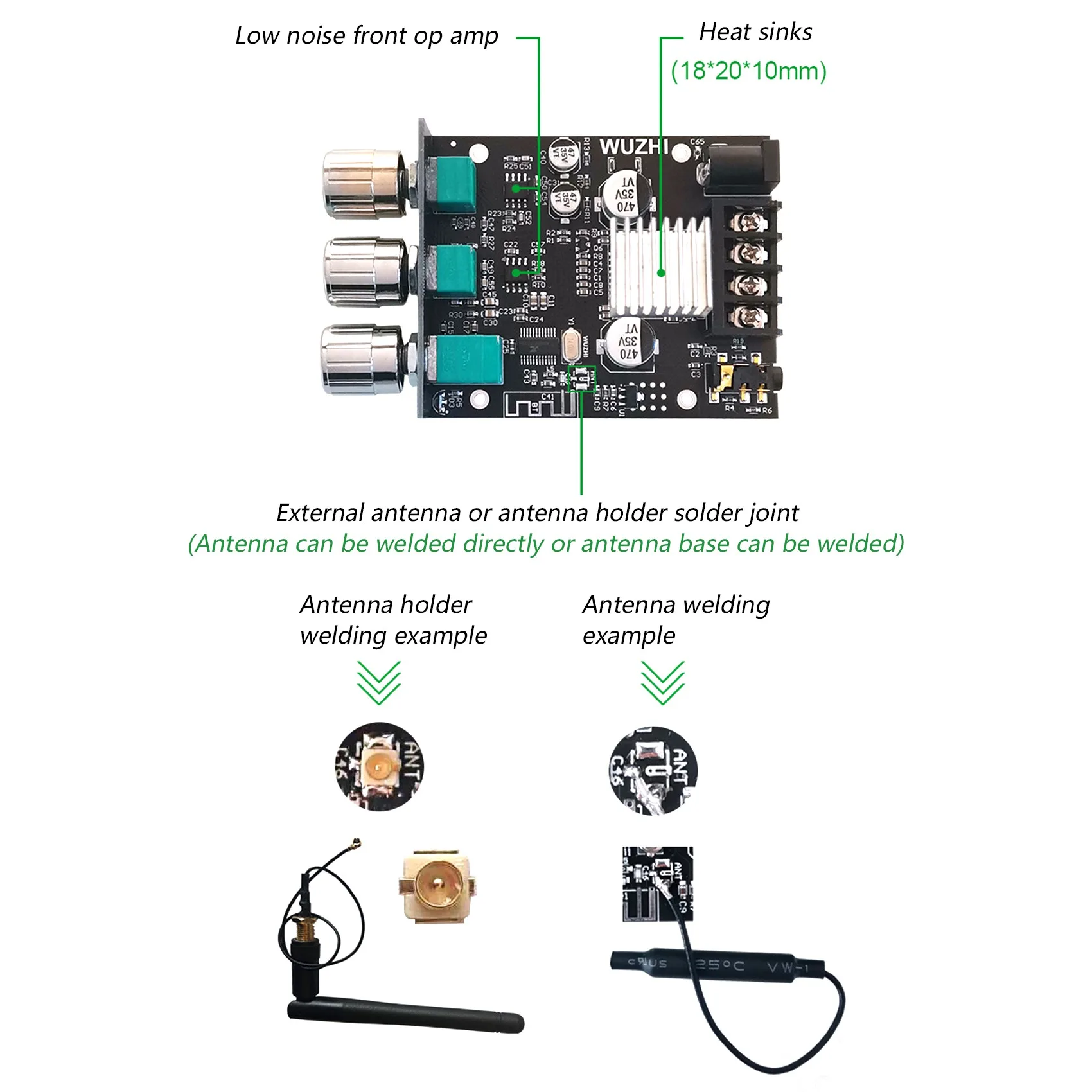 502MT 2X50W Bluetooth 5.0 Subwoofer Amplifier Board 2.0 Channel High Power Audio Stereo Amplifier Board AUX Bass AMP