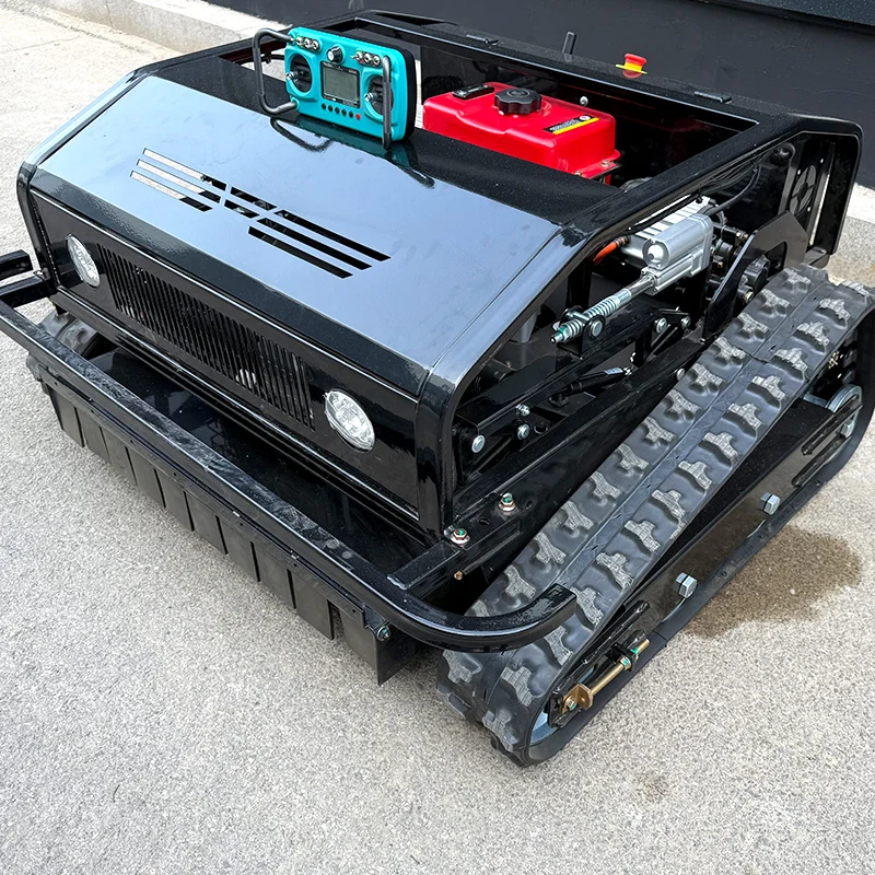 Customized Rubber Crawler Robot  Self Propelled Garden Remote Control Lawn Mower for Sale