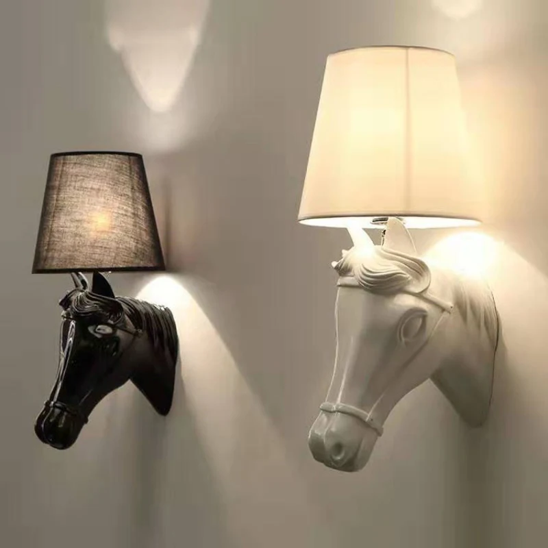 Modern LED Wall Light AC85-265V Rest Room Horse Head Bathroom Bedroom Reading Sconce Lamp Decoration Wall Mount Lamp Hotel