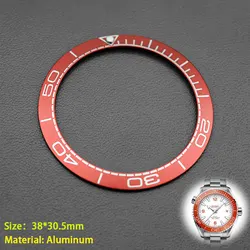 38*30.5mm Watch Sloping Aluminum Bezel Insert Replacement of Watch Accessories For Seamaster 300M GMT 600M Men's Watch Case Mod