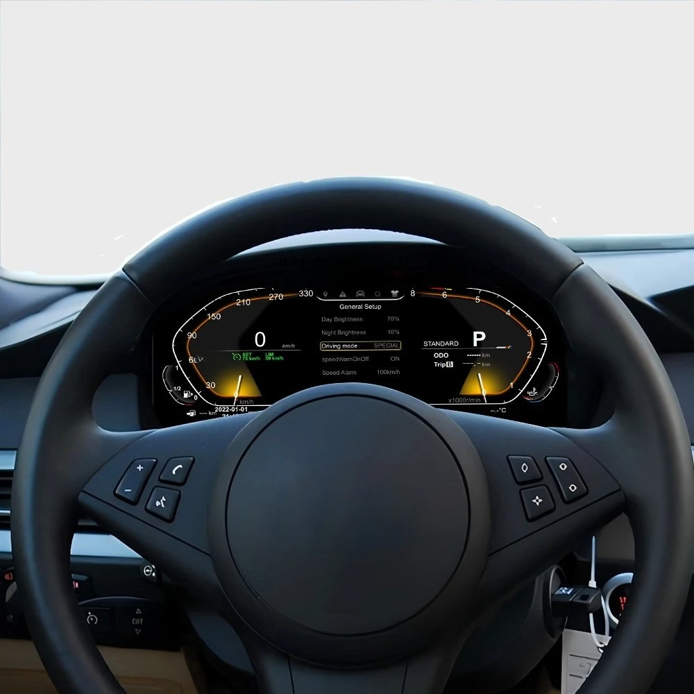 12.3''Digital Cluster for E60 E61 2003-2009 CIC CCC Car LCD Dashboard Instrument Panel Speed Meter Multimedia Cockpit Player