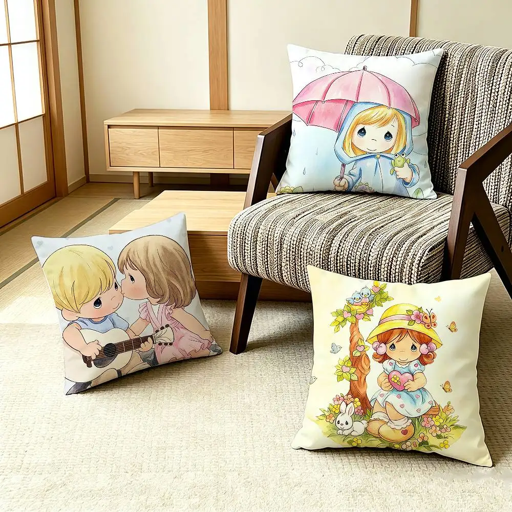 COOL P-Precious Moments    Pillow Case Pattern Printed Pillowcase For Living Room Sofa Cushion Cover