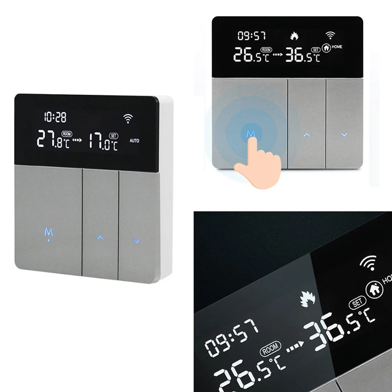 

Tuya Wifi Smart Temperature Controller Thermostat Backlight Brightness Automatic Adjustment APP Remote Control