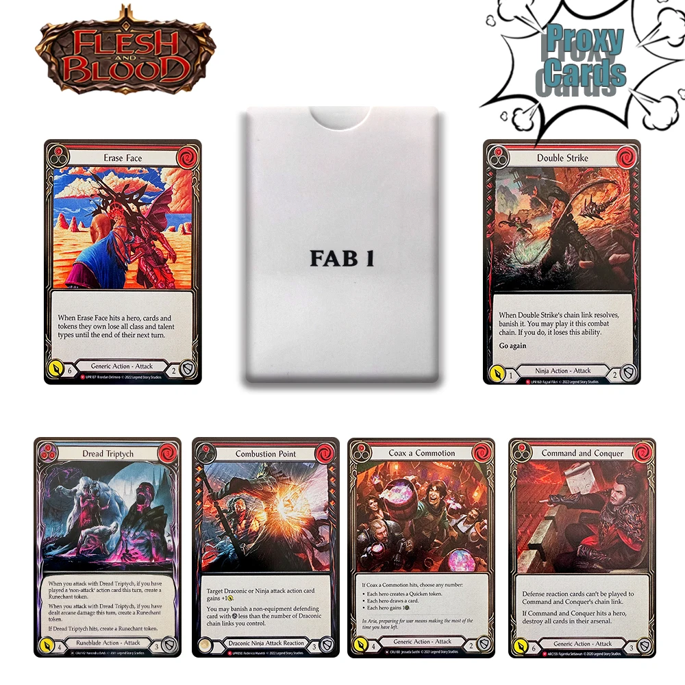 

Flesh and Blood NON FOIL Proxy Boxed Set Bundle Cards DIY Cards FAB TCG Game Collection Cards Gambler's Gloves Skullhorn Gifts