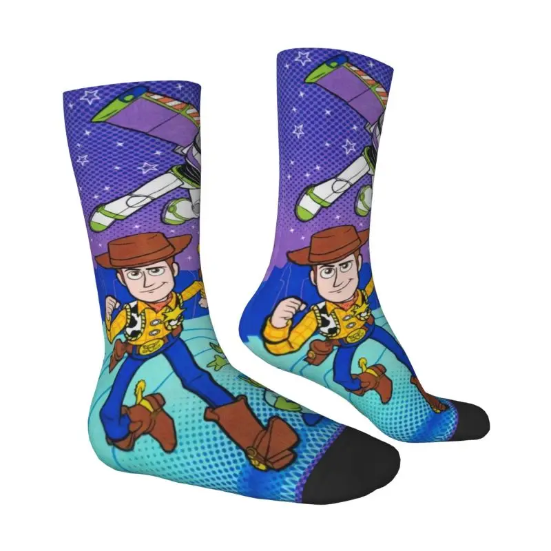 Custom Toy Story Green Aliens Dress Socks Men's Women's Warm Fashion Novelty Buzz Lightyear Crew Socks