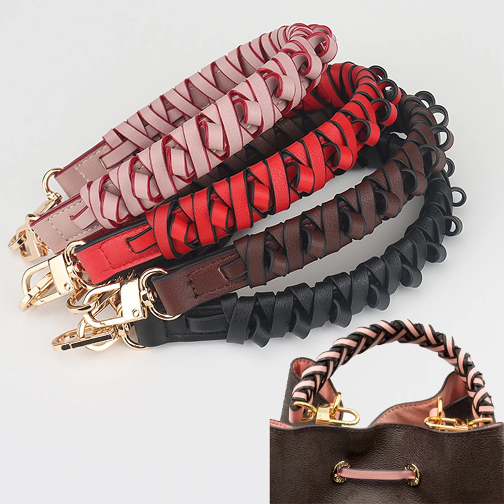 Braided Leather Replacement Handles Purses Straps Handbags Shoulder Bag Strap Lady Bucket Tote Clutch DIY Handmade Accessories