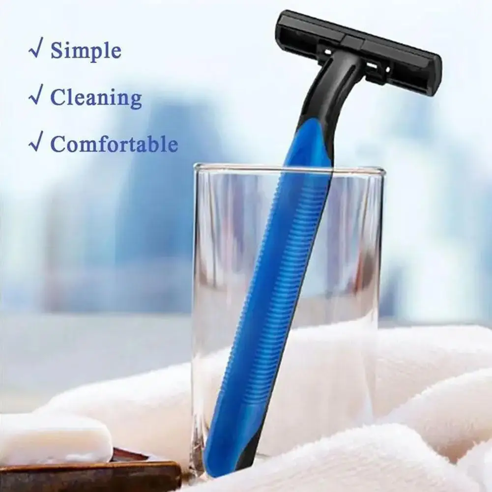 2pcs Disposable Whiskers Shaving Shavers Body Trimmer Stainless 2 Layers Blade Razors for Men Women Hotel Appliances