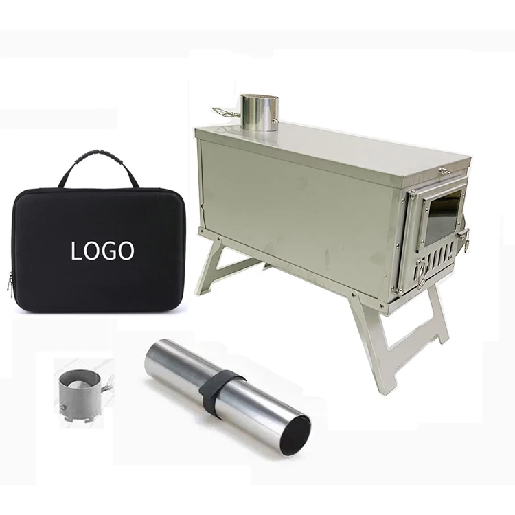 Ultralight QUICK RELEASE แบบพกพากลางแจ้ง Backpacking Camping สีไทเทเนียมเต็นท์เครื่องทําความร้อนเตา