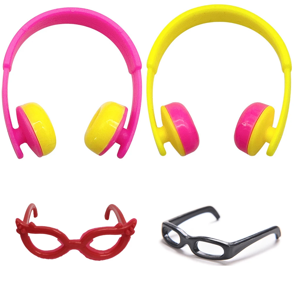 

NK 2 Pcs Doll Accessories Headphones+2 Pcs Sunglasses for 1/6 Doll Accessories Miniature kit for 11.5 inch Doll Miniature Items