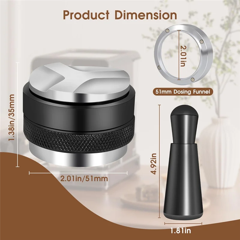 AC39-51Mm Espresso ชุดอุปกรณ์เสริม,จําหน่ายกาแฟและ Tamper Leveler, เครื่องมือ WDT และชุดกรวย Dosing