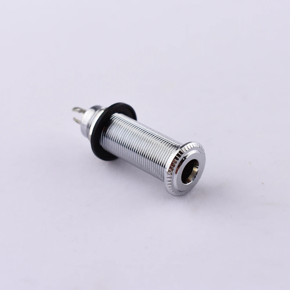 1 Piece Stereo Long Threaded  Output Jack for Electric Guitar Bass -Made in Korea