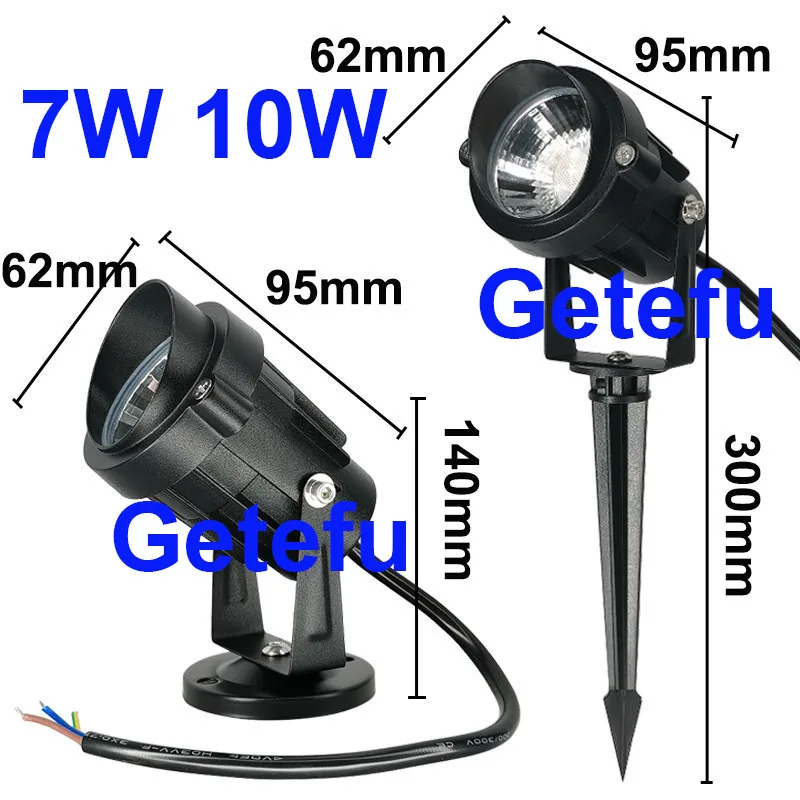 Cob Outdoor Garten Licht LED Rasen Lampe Spike 20W 10W wasserdichte Glühbirne 220V 110V 24V Landschaft IP65 Weg Scheinwerfer wasserdicht out – Detail 13