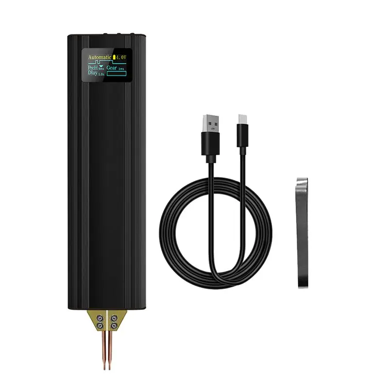 A84E-Black Spot Welding Machine 80 Gears Adjustable Spot Welder Digital Display Automatic Trigger For 18650 Battery