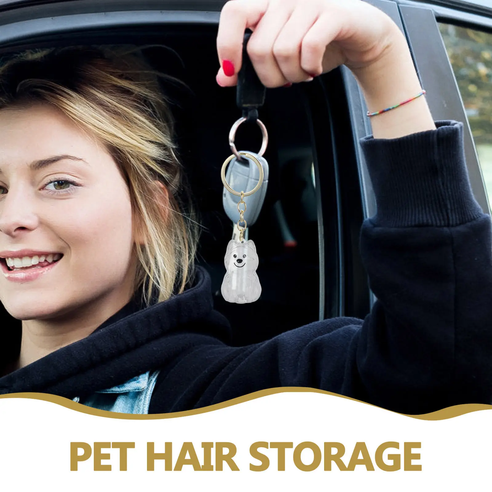 4Pcs Pet Hair Keepsake Keychain Transparent Capsule Design for Dog Cat Hair Storage and Emotional Connection Dog Urns Keychain