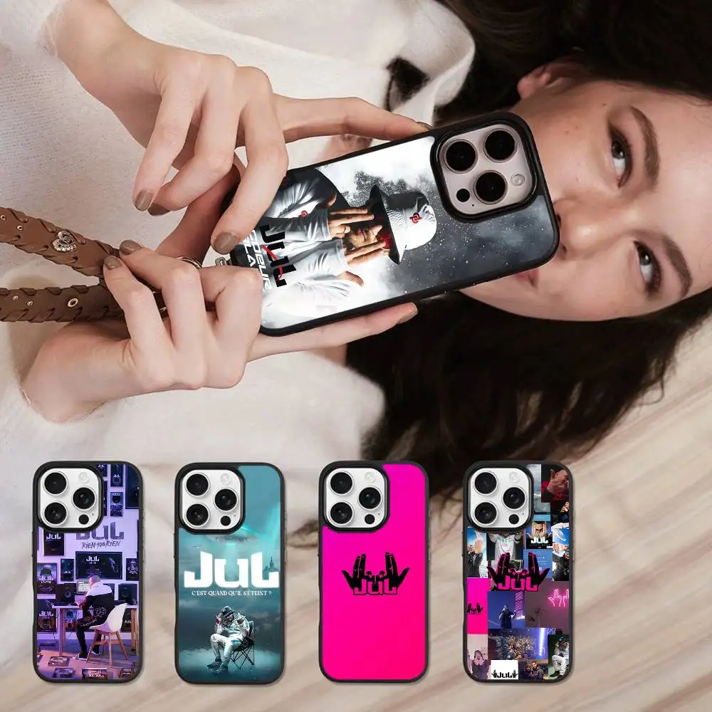 France J-Jul R-Rapper For Iphone Black Silicone PC TPU Hard Phone Case 17 Air 16 15 14 13 12 11 Pro Max