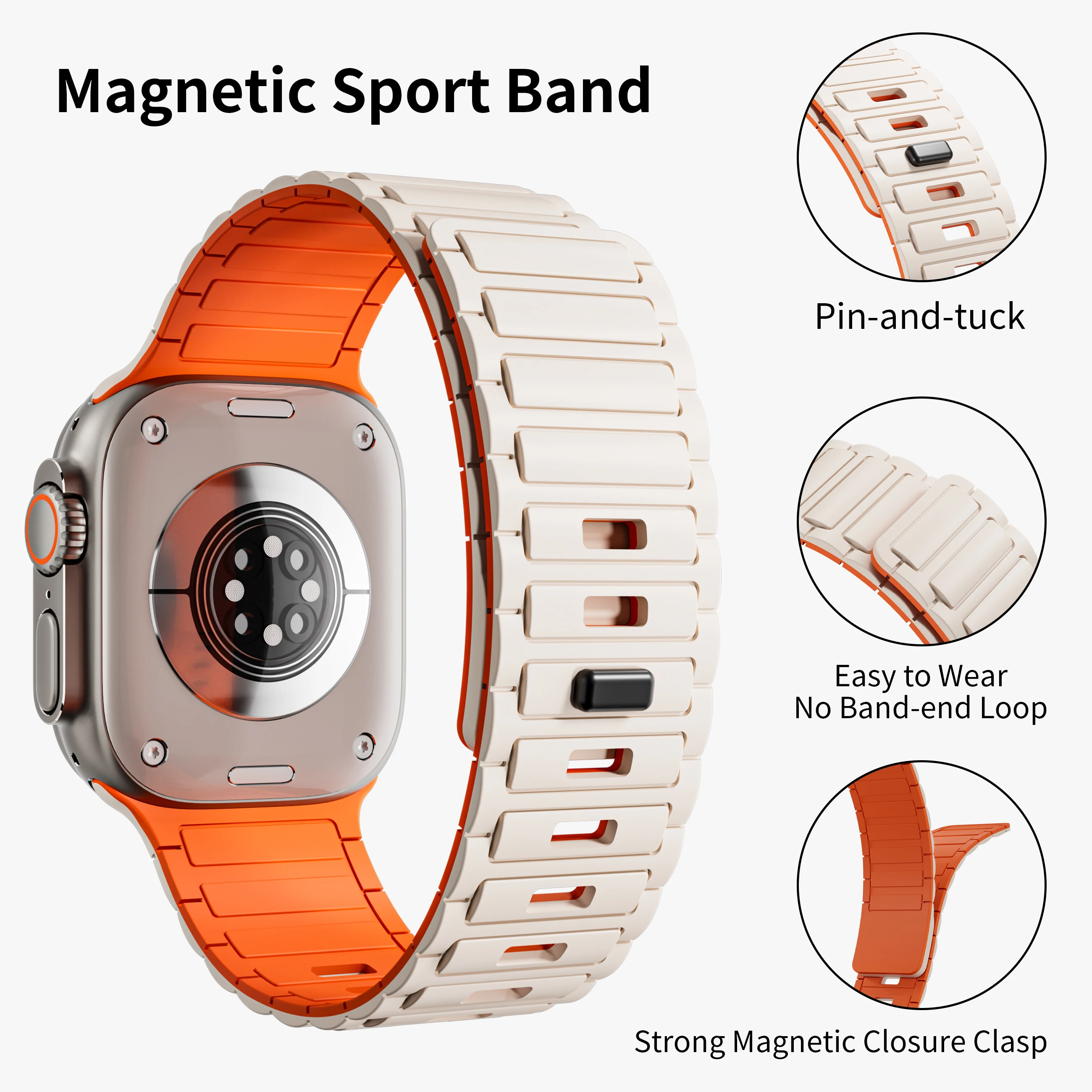 Magnetic Strap For Apple Watch Band 45mm 45mm 40mm 38mm 42mm 41mm Silicone Bracelet iWatch Series 5 6 7 Se 8 9 Ultra 2 49mm Band