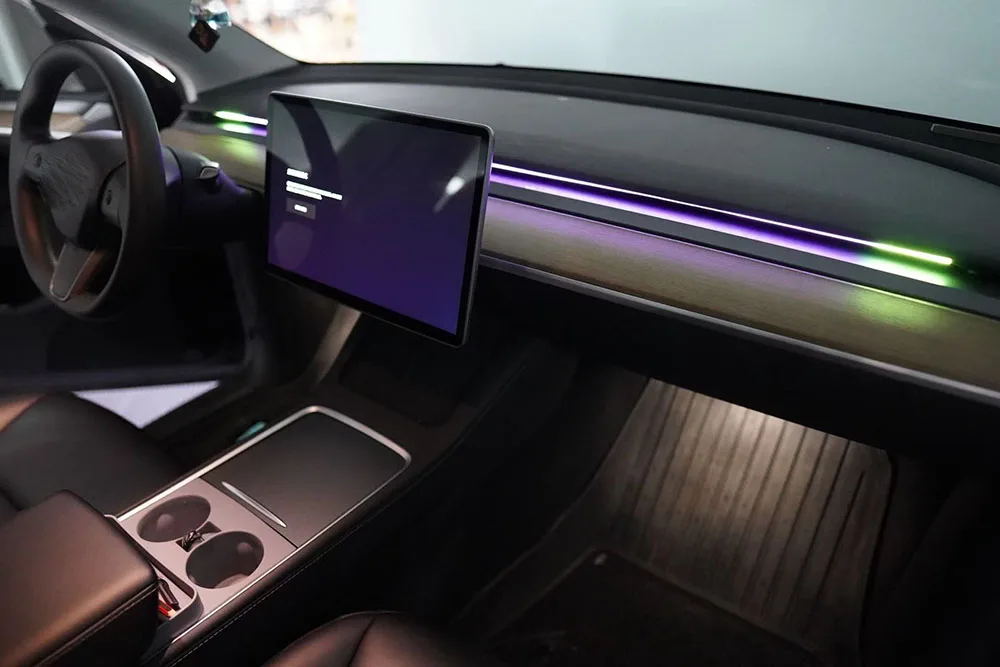 Intelligentes Lüftungsschlitz-Ambientelichtsystem Totwinkel-Überwachungssystem BSD für Tesla New Y YL Juniper Model 3 Highland Model 3 Y 2021+ – Detail 15