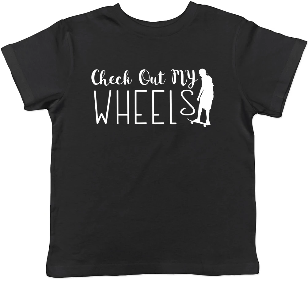 Check Out My Wheels Skateboarding Boys Girls Childrens Kids Boys Girls T-Shirt