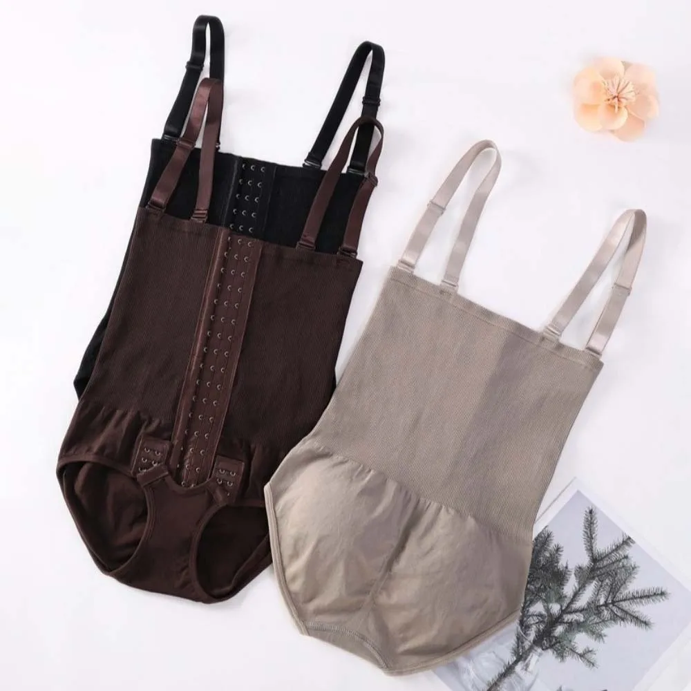 Bodysuit Wanita Seamless Shapewear Multi-rows Hook Open Crotch Pelangsing Sheath Flat Hip Lift High Compression Waist Trainer Lady