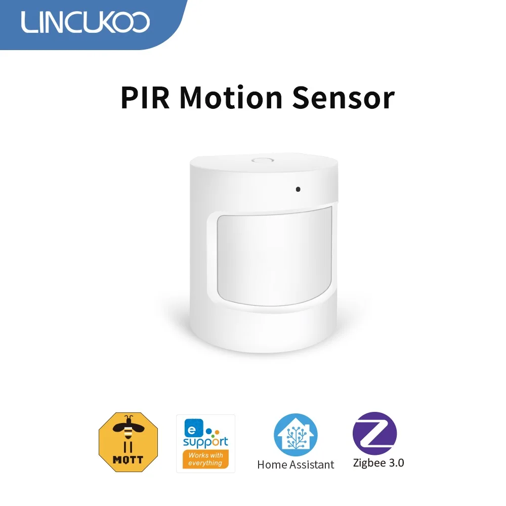 

Умный PIR-датчик движения Lincukoo, детектор ZigBee, домашняя безопасность, охранная беспроводная связь освещения MQTT, домашний помощник EWELINK