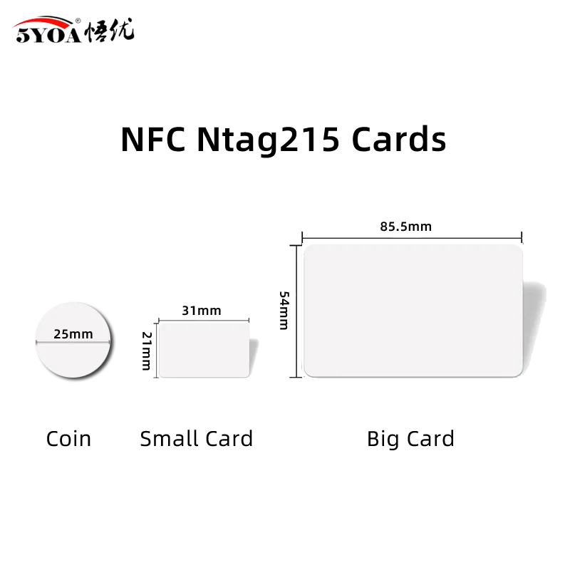 5YOA 100/50pcs NFC Ntag215 Card Coin 13.56MHz NTAG 215 Card Label RFID Labels 25 mm diameter Box Card