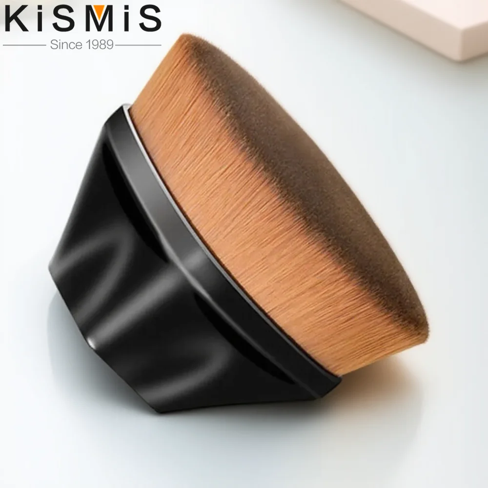 Pennello Kabuki per il viso esagonale ad alta densità con parte superiore piatta per applicazione di trucco in crema liquida in polvere impeccabile