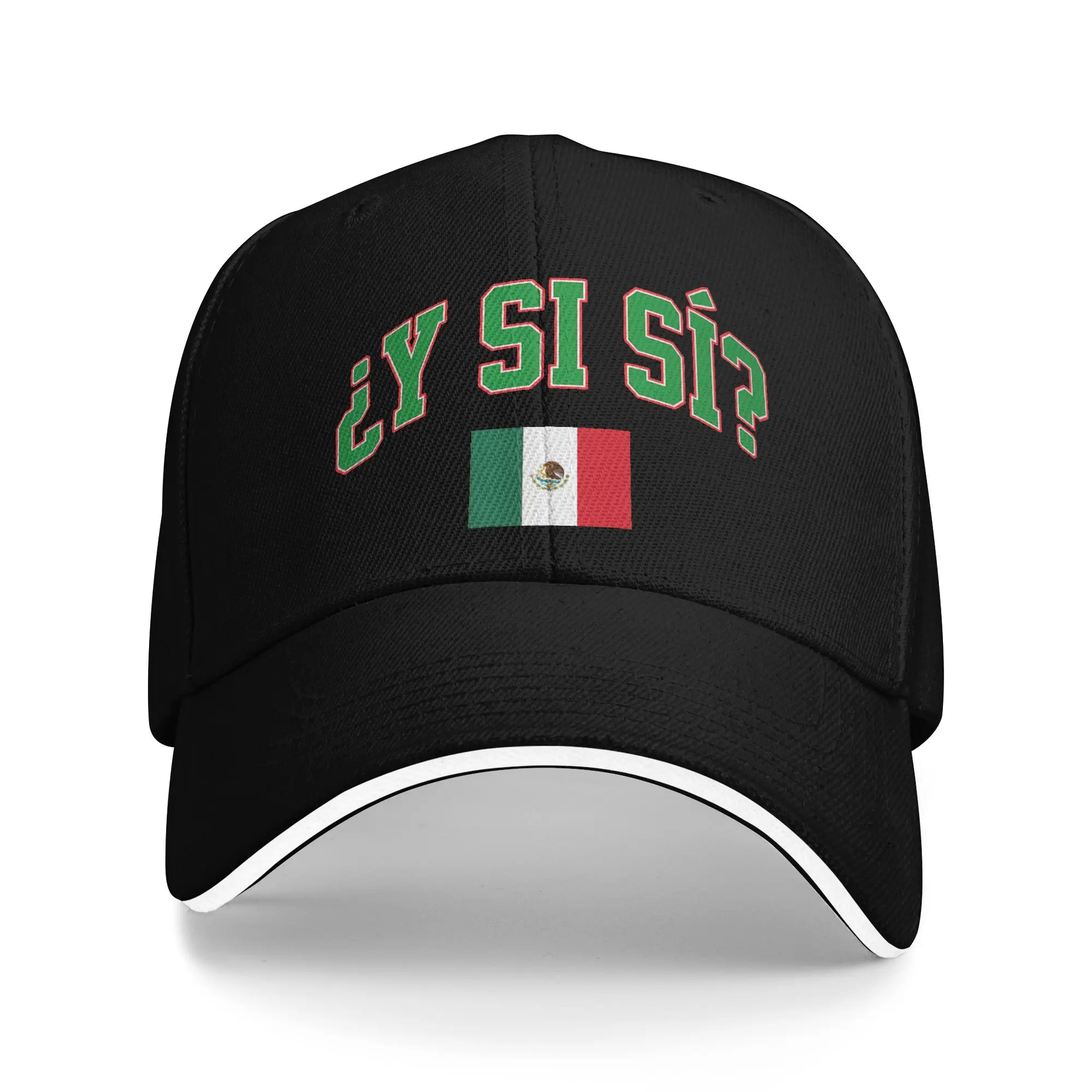 Casual Baseball Cap Varsity Green Red Mexico Y Si Flag  Outdoor Sport Hip Hop Hats For Unisex Sunscreen Classic Baseball Caps