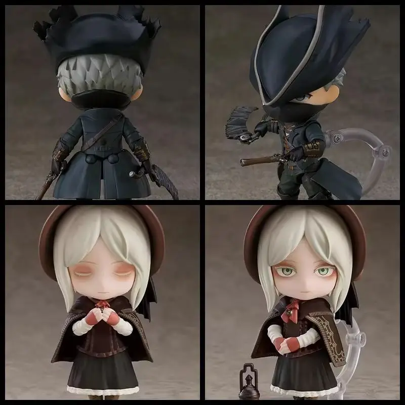 Bloodborne Plain Doll Hunter Action Figure Chibi Pvc Model With Swappable Faces And Accessories Collectible Desktop Toy Gift