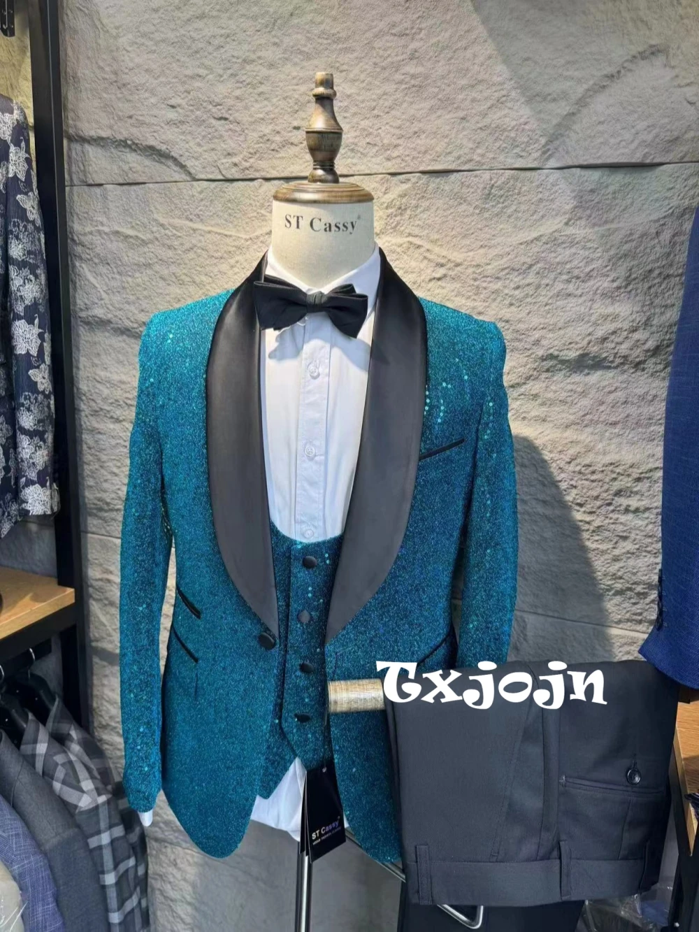 

Luxury Glitter Men's Suits Wedding Birthday Party Prom Wear Fashion Handsome Shawl Lapel Suit Set For Men Customized 2025