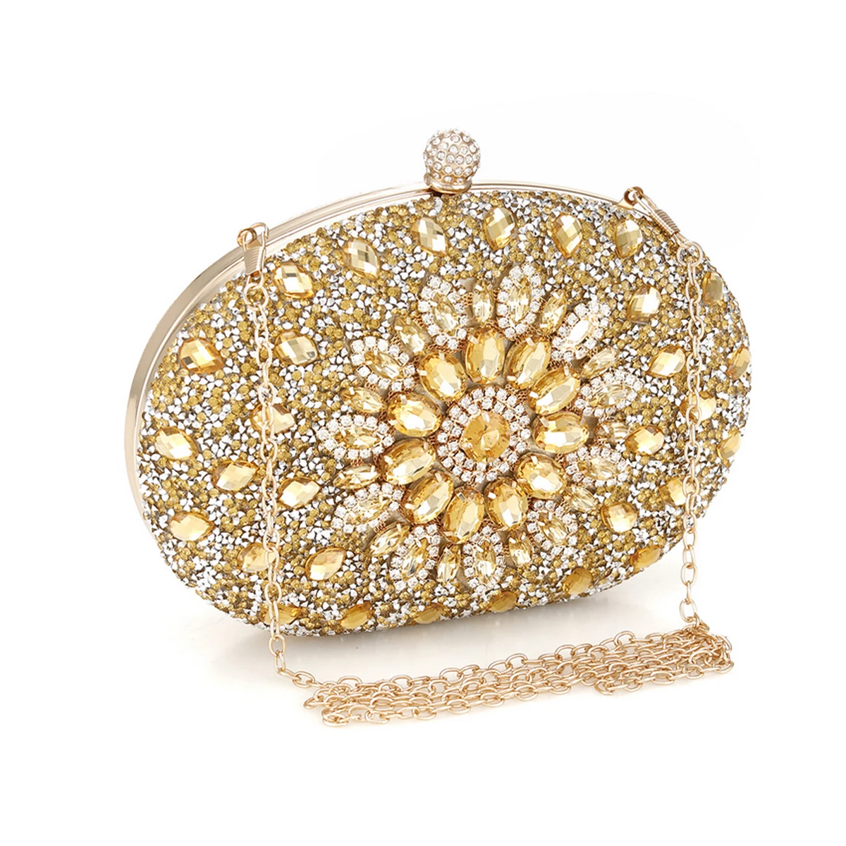 Cavesha-Rhinestone Clutch Purse com Crystal Clasp, Bolsa Noite para Festa De Casamento Nupcial