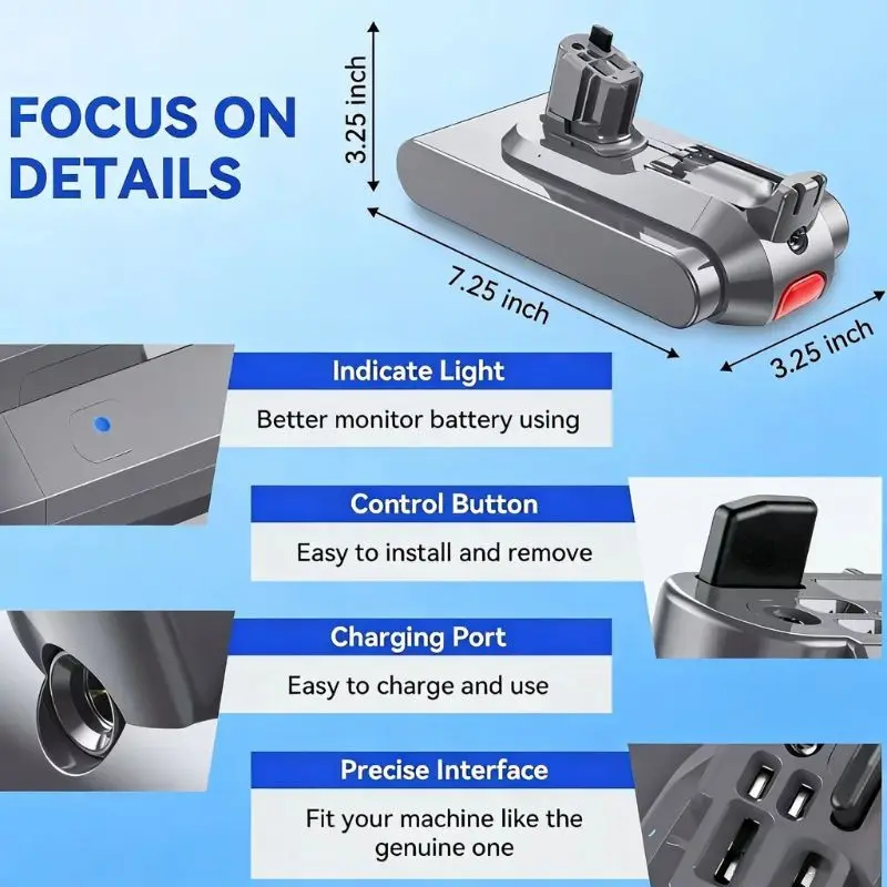 For DS V11 Animal Fluffy Vacuum Cleaner Li-ion Battery 6800-12800mAh 25.2V Battery For Dyson V11 SV14 SV15 SV16 SV17 SV18 SV22, view 6