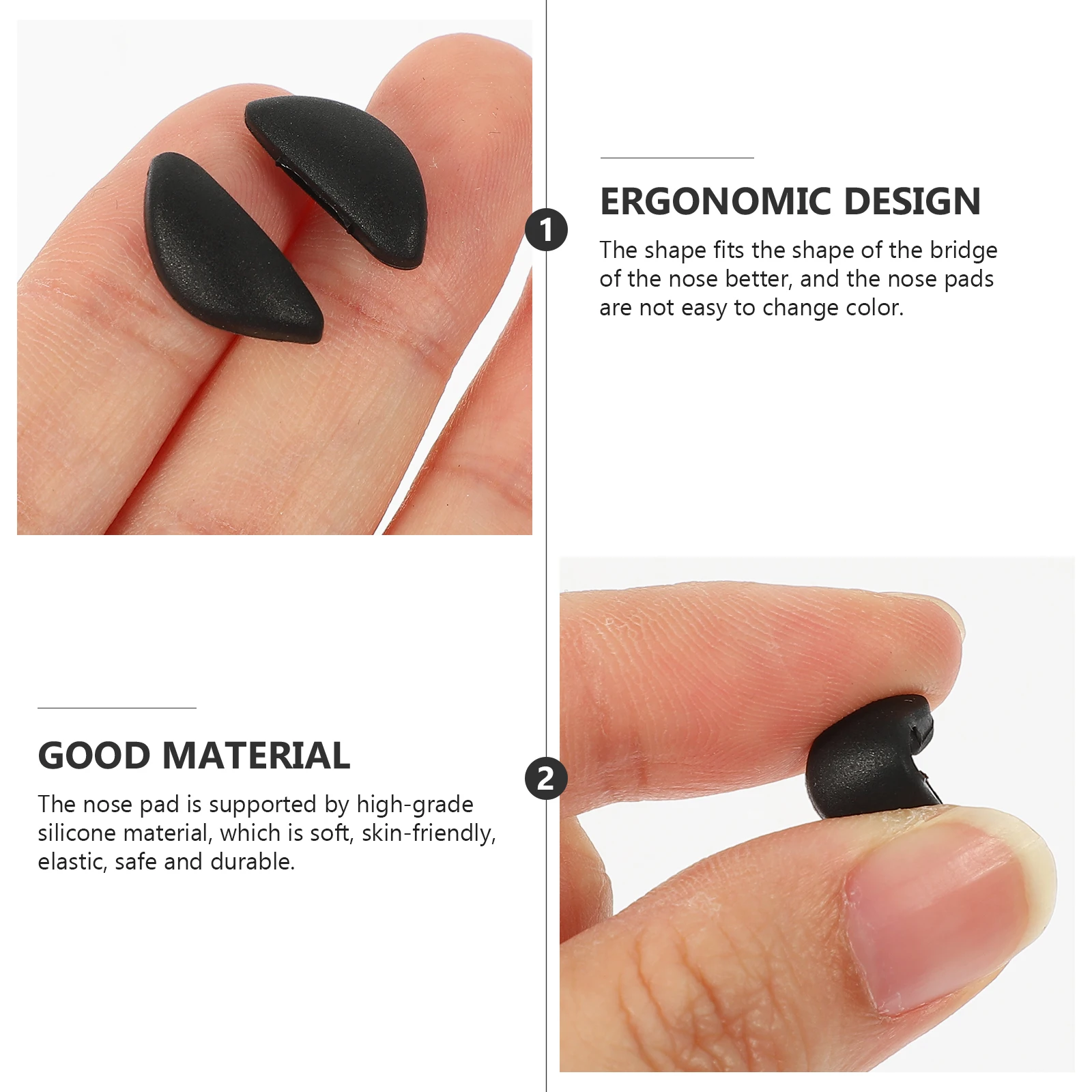 Nose Pads Buckle Eyeglasses Support Cushion Comfortable Black Replacement Soft Silicone Anti Slip Glasses Accessories