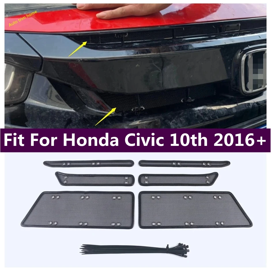 

Metal Front Grille Insect Net Screening Insert Mesh Decoration Protector Cover Trim Fit For Honda Civic 10th 2016 - 2021