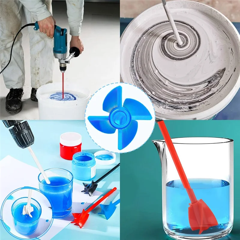 

RALCA-16Pcs Resin Mixer Paddles,Reusable Plastic Paint Mixer Drill Attachment,Helix Resin Drill Mixer Paint Stirrer For Drill