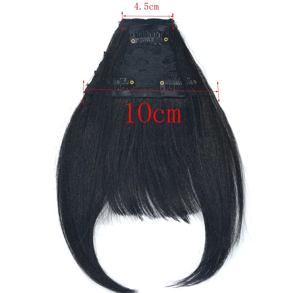 Peruka syntetyczna Haipiece Yaki Drawstring Ponytail Extension with Bangs Long Straight Clip in for Black Women Girl Lady Party Daily