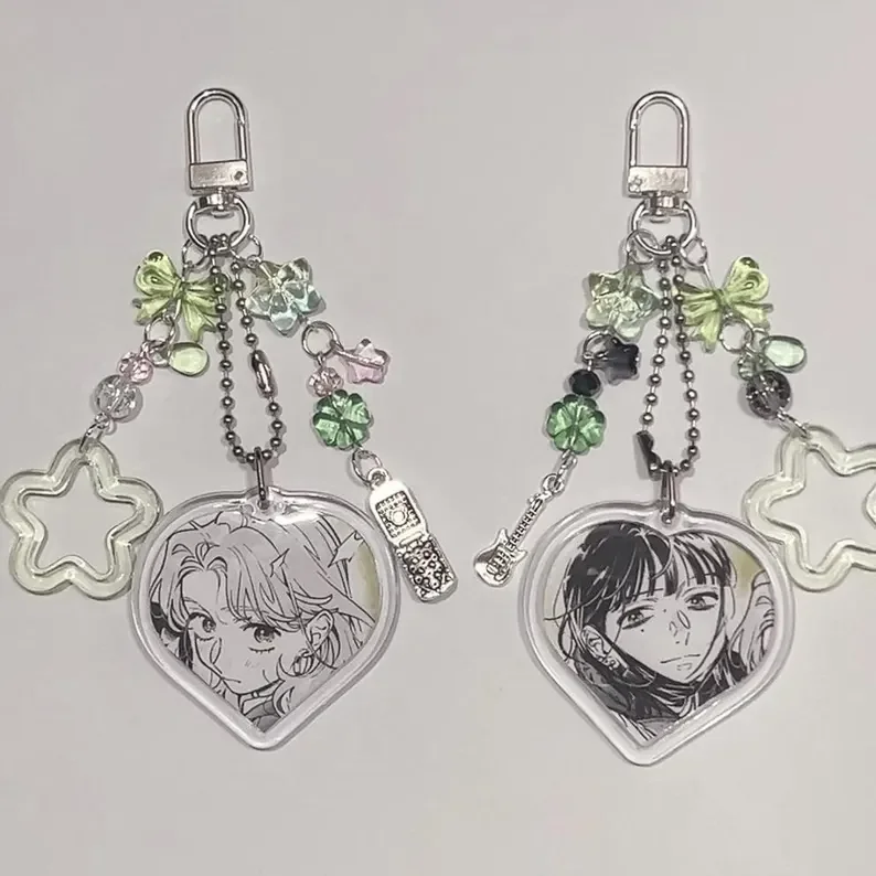 the guy she was interested in wasn't a guy at all/green yuri matching keychains