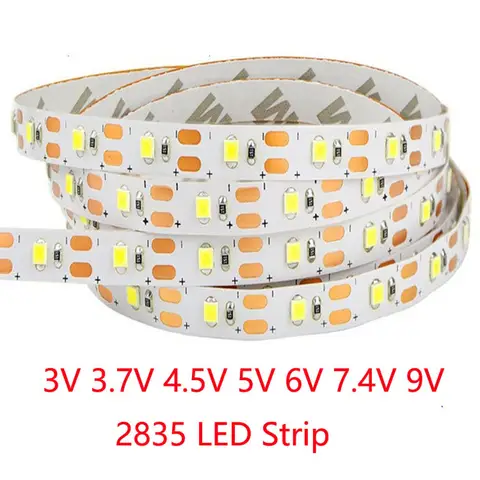 5m 3.7V 3V 4.5V 5V 6V 9V RGB LED Strip LED Mirror Strip LED Soft Tape KTV Bar 2835 60 Leds/m White Warm White Yellow Pink