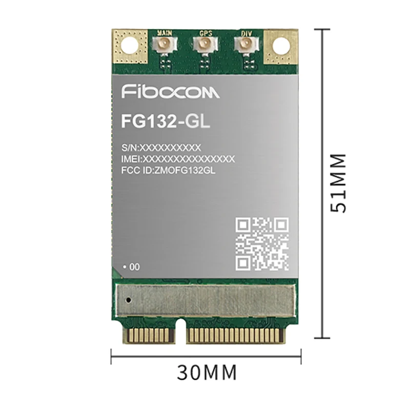 FIBOCOM FG132-GL 5G MiniPCIe Sub-6GHz Global GNSS Receiver Module 3GPP R17 Dual-Mode 5G Redcap 4G LTE Industrial Router Gateways