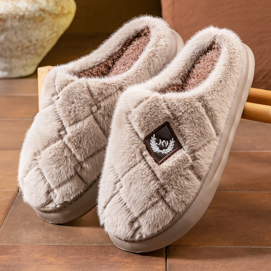 شباشب منصة من الفرو للرجال نعل EVA من إسفنج الذاكرة وسادة ناعمة دافئة مريحة للاستخدام الداخلي أحذية منزلية فاخرة عالية الجودة #2