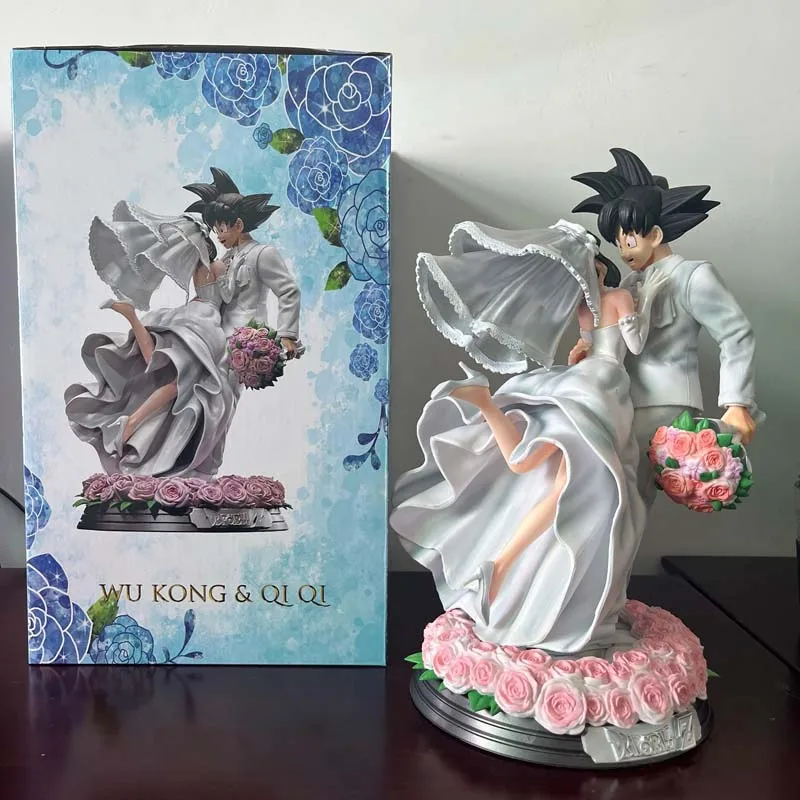 Dragon Ball Z Son Goku Figure Chichi Wedding Version 31CM PVC Figurine Model Toys Statue Collection Ornament Couple Wedding Gift