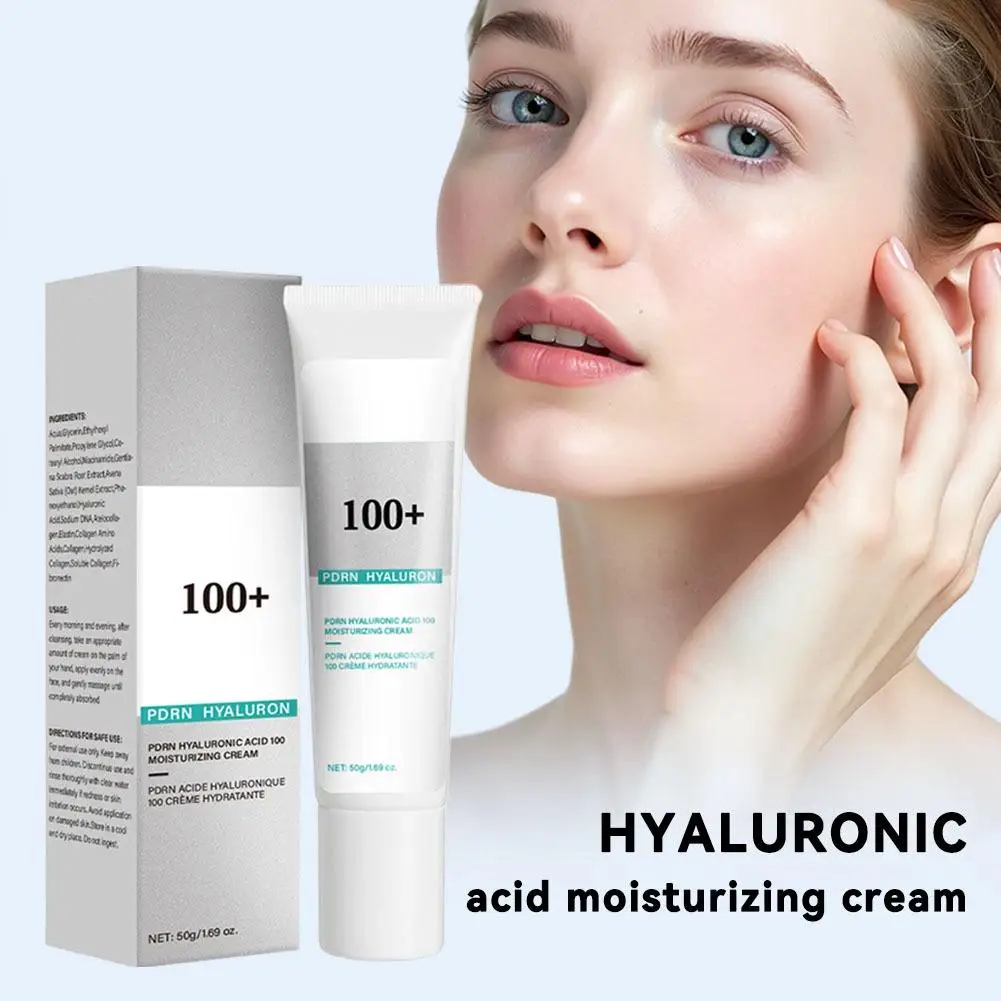 PDRN Hyaluronic Acid 100+ Moisturizing Cream 50g - Hydrating & Plumping Improve Dryness, Tightness for All Skin Types