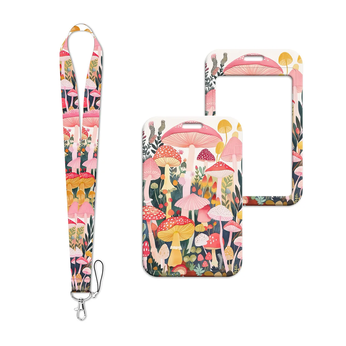 

Flower Mushroom Lanyard Neck Strap Keychain Plant ID Card Cover Badge Holder Mobile Phone Hang Rope Keyring Accessories Gifts