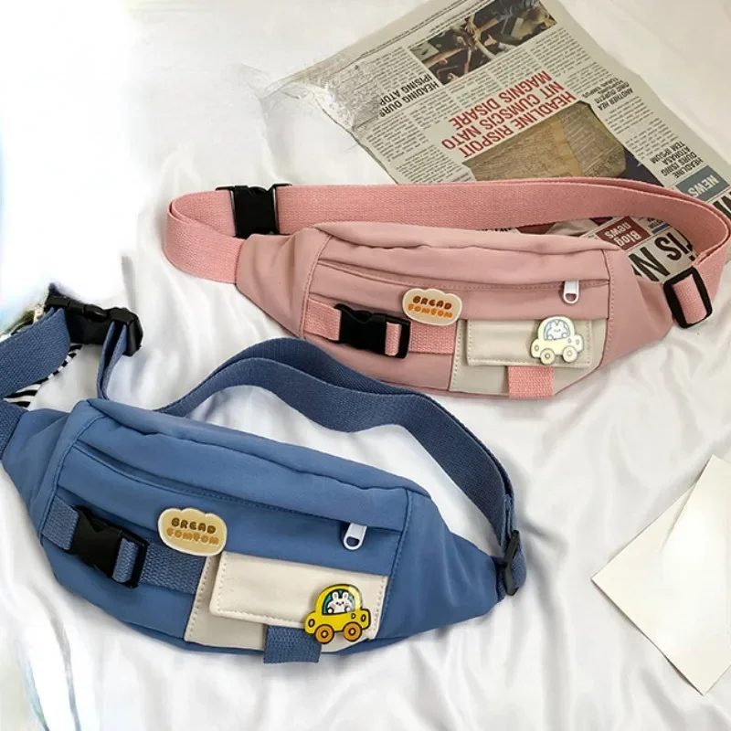 Waist Bags For Women 2023 New Canvas Leisure Solid Color Fanny Pack For Girls Cute Crossbody Chest Bag Belt Waist Packs