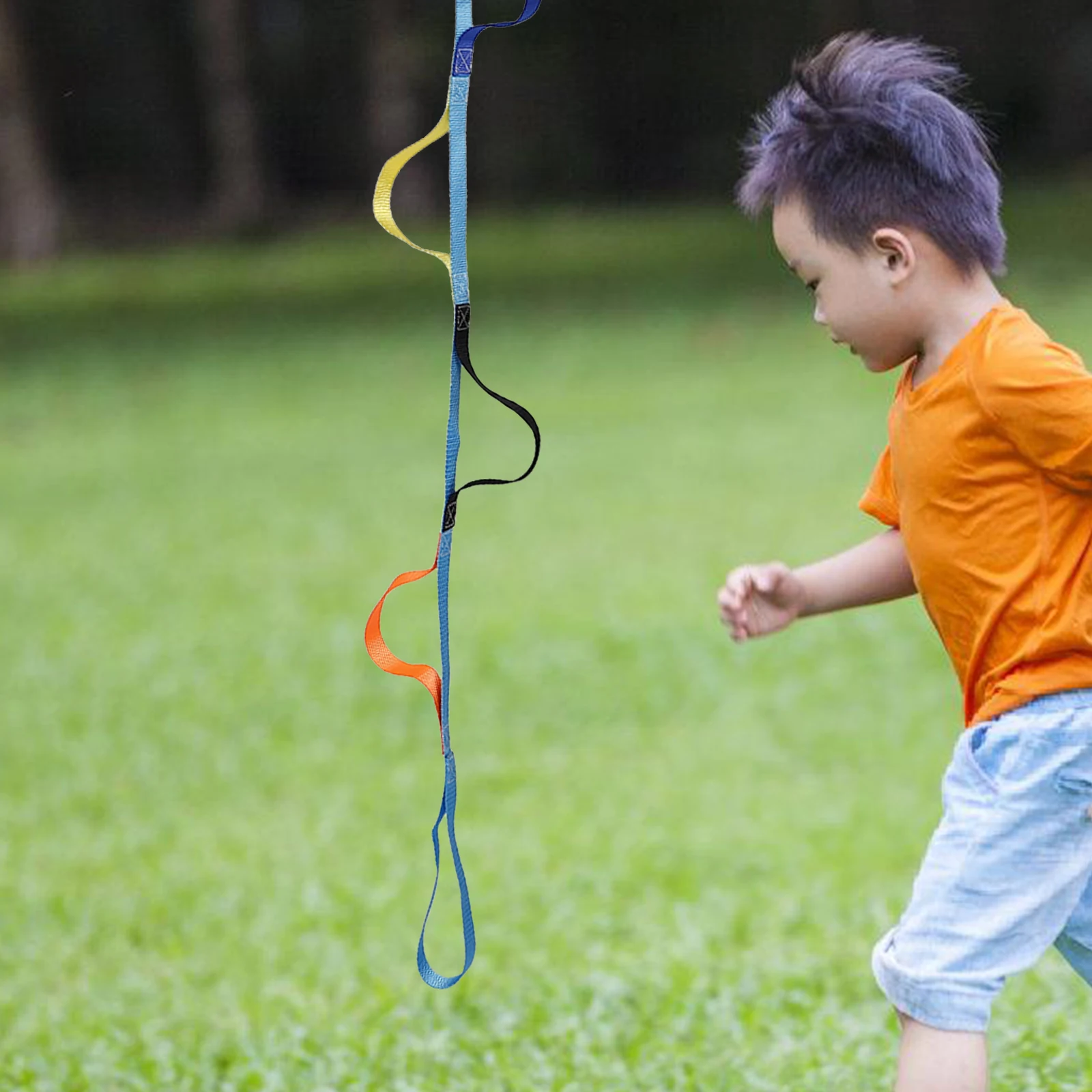 Bunte Band-Kletterseilleiter für Kinder, zum Spielen im Freien, einfach zu installieren, tragbare weiche Leiter, Kinderspielplatz, Fitnessstudio